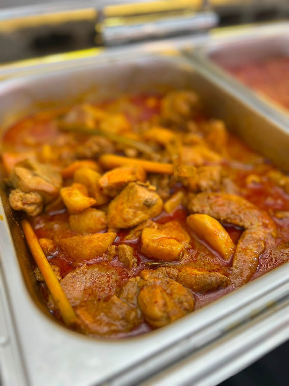 Curry chicken served at the buffet