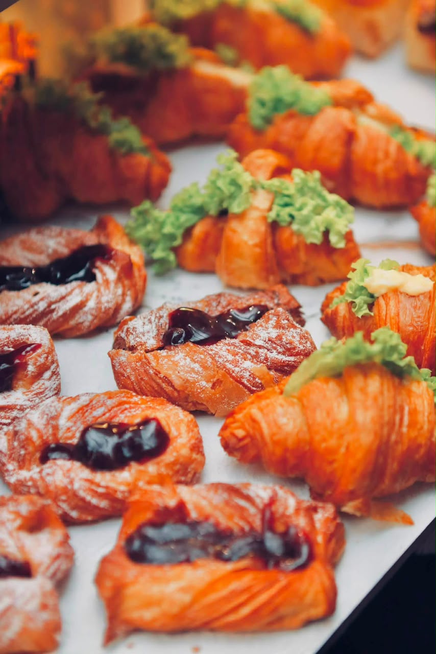 Fresh pastries at the breakfast buffet