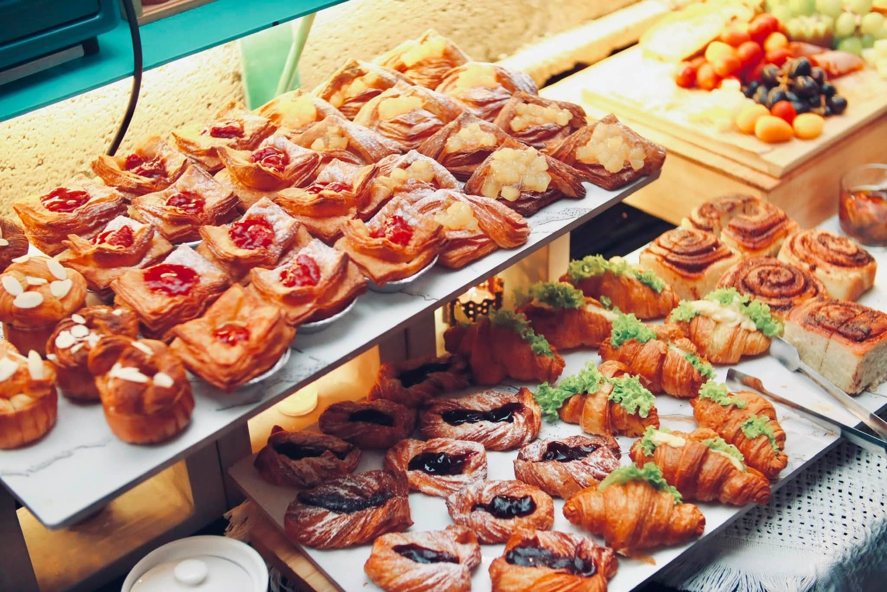 Fresh pastries and croissants at the Garden Buffet