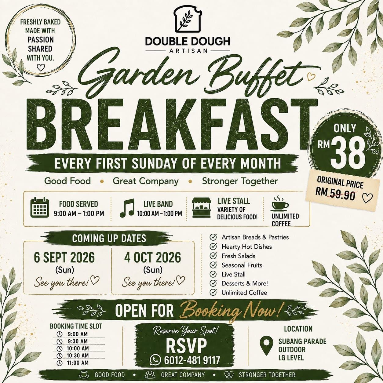 Double Dough Artisan Garden Breakfast Buffet poster